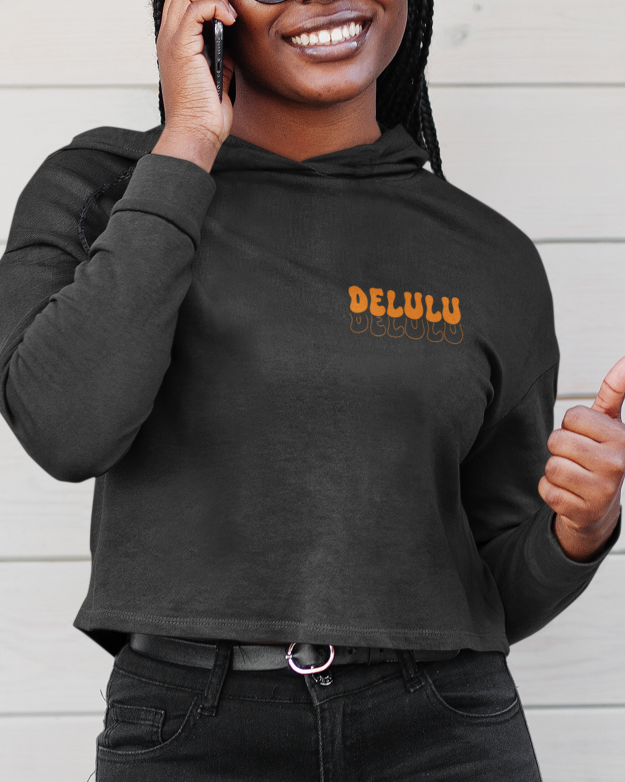 Delulu Is The Only Solulu Cropped Hoodie