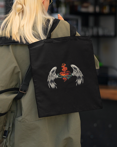Heart And Wings Tote Bag