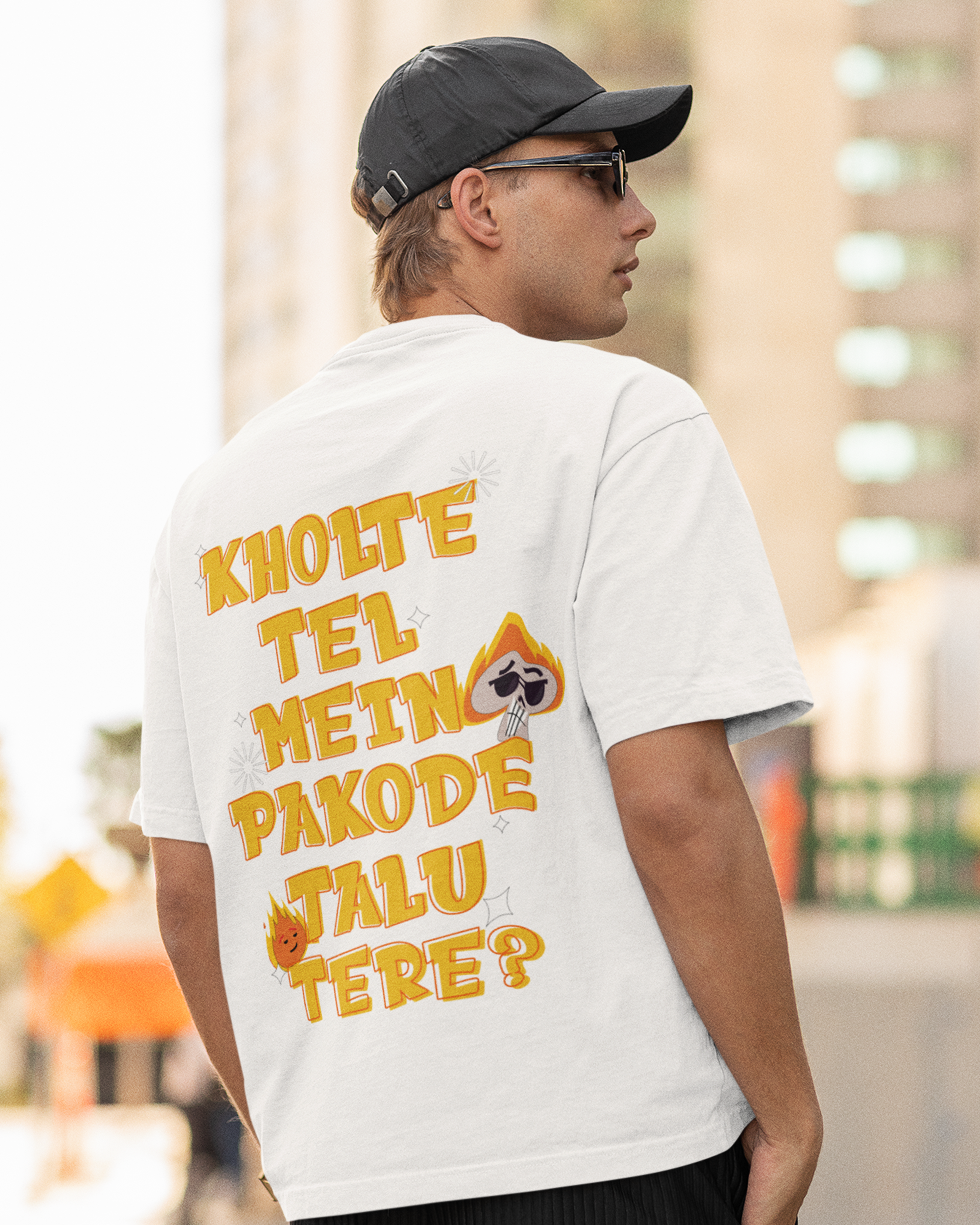 Kholte Tel Mein Pakode Talu Tere Oversized Tshirt