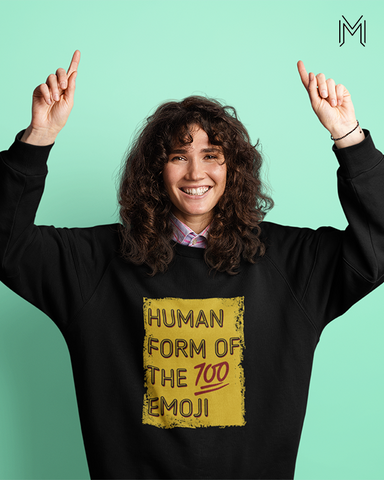 Human form of 100 Emoji Sweatshirt