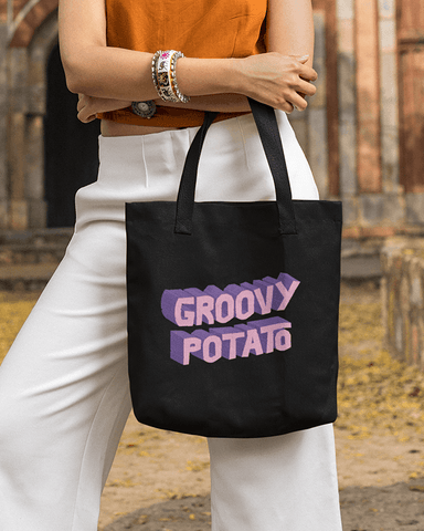 Groovy Potato Text Tote Bag