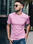 Men's Solid Light Pink Half Sleeves